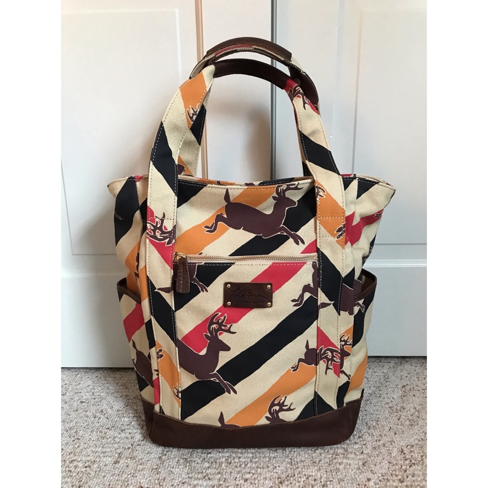L.L. Bean Signature canvas and leather tote